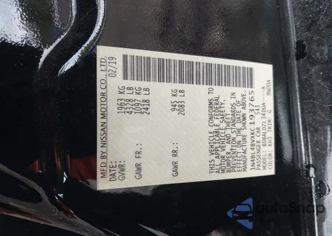 2019 Nissan Altima 2.5 S from USA, damaged, VIN 1N4BL4BVXKC193765